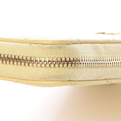 Chanel Lambskin Quilted Small Zip Around Wallet Yellow 9 of 13