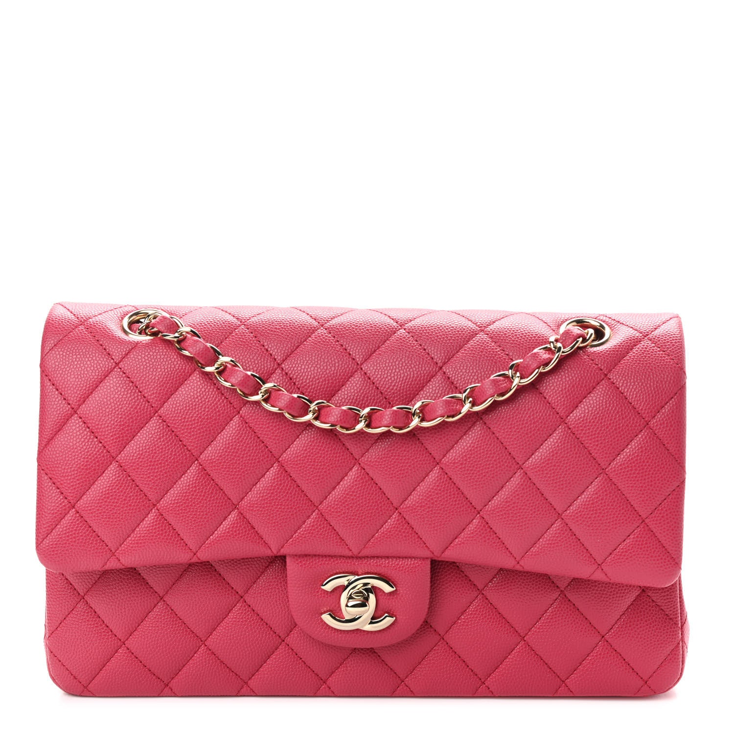 Chanel Caviar Quilted Medium Double Flap Dark Pink 1 of 10