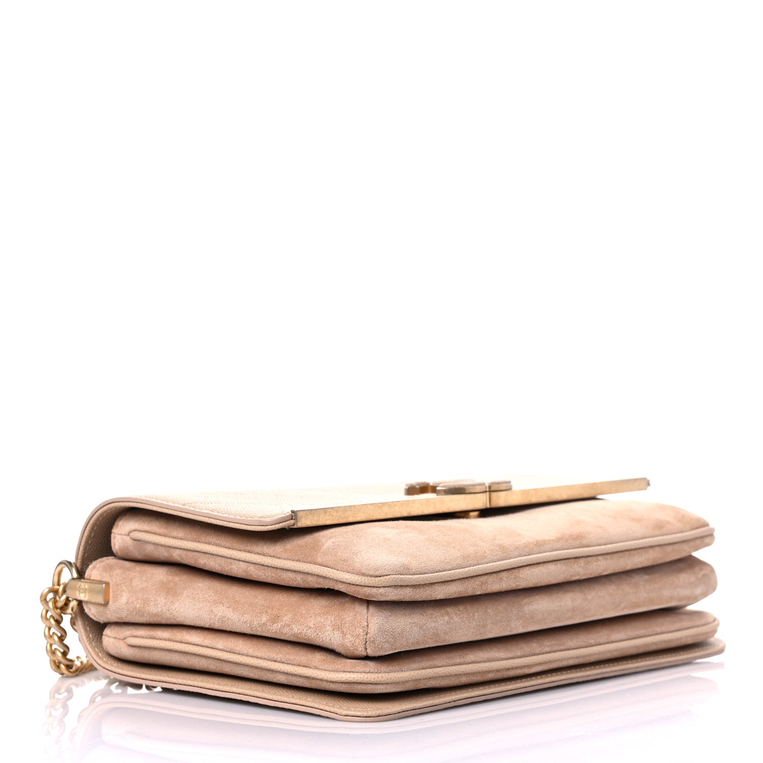Chanel Caviar Suede Stitched Lady Coco Flap Beige 4 of 13