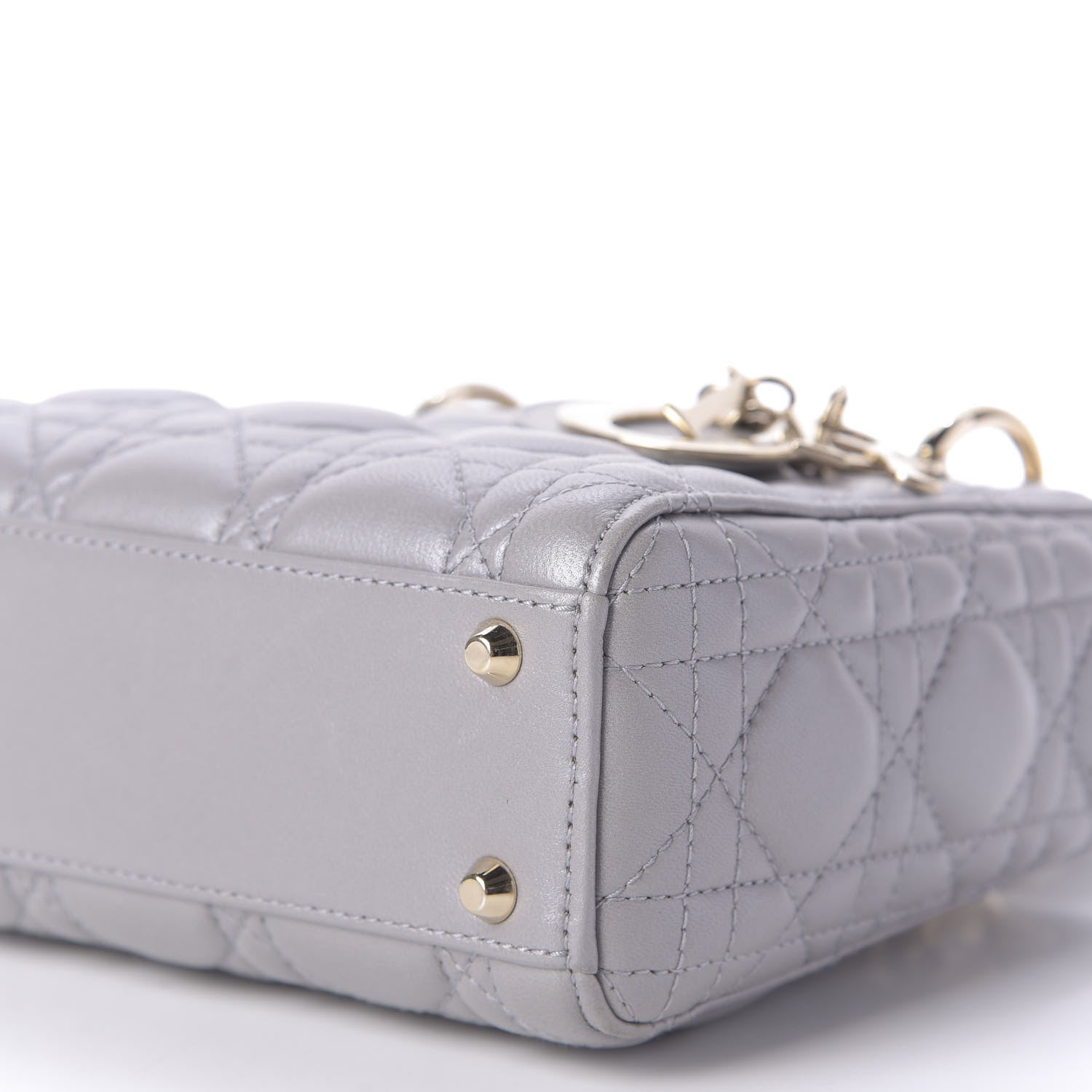 Christian Dior Lambskin Cannage Mini Lady Dior Grey 7 of 10