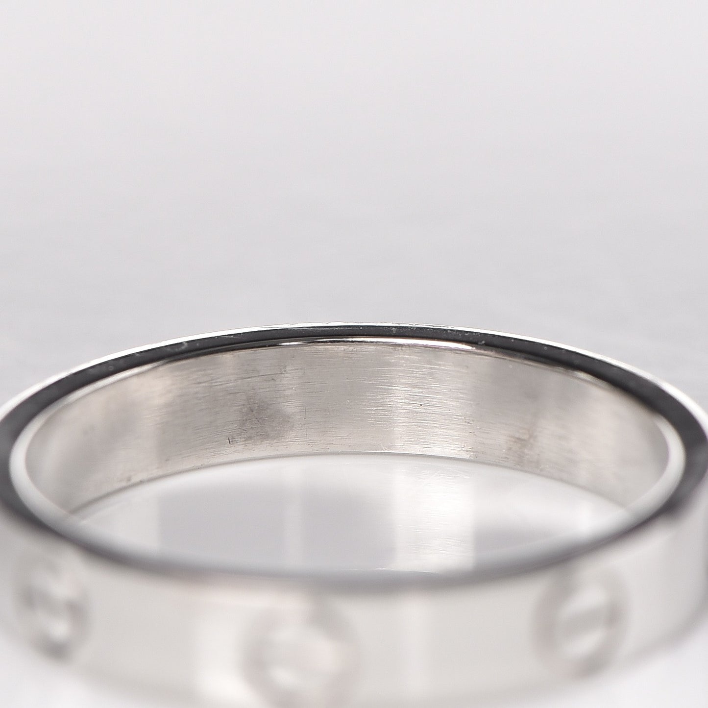 18K White Gold 3.5mm LOVE Wedding Band Ring 54 6.75