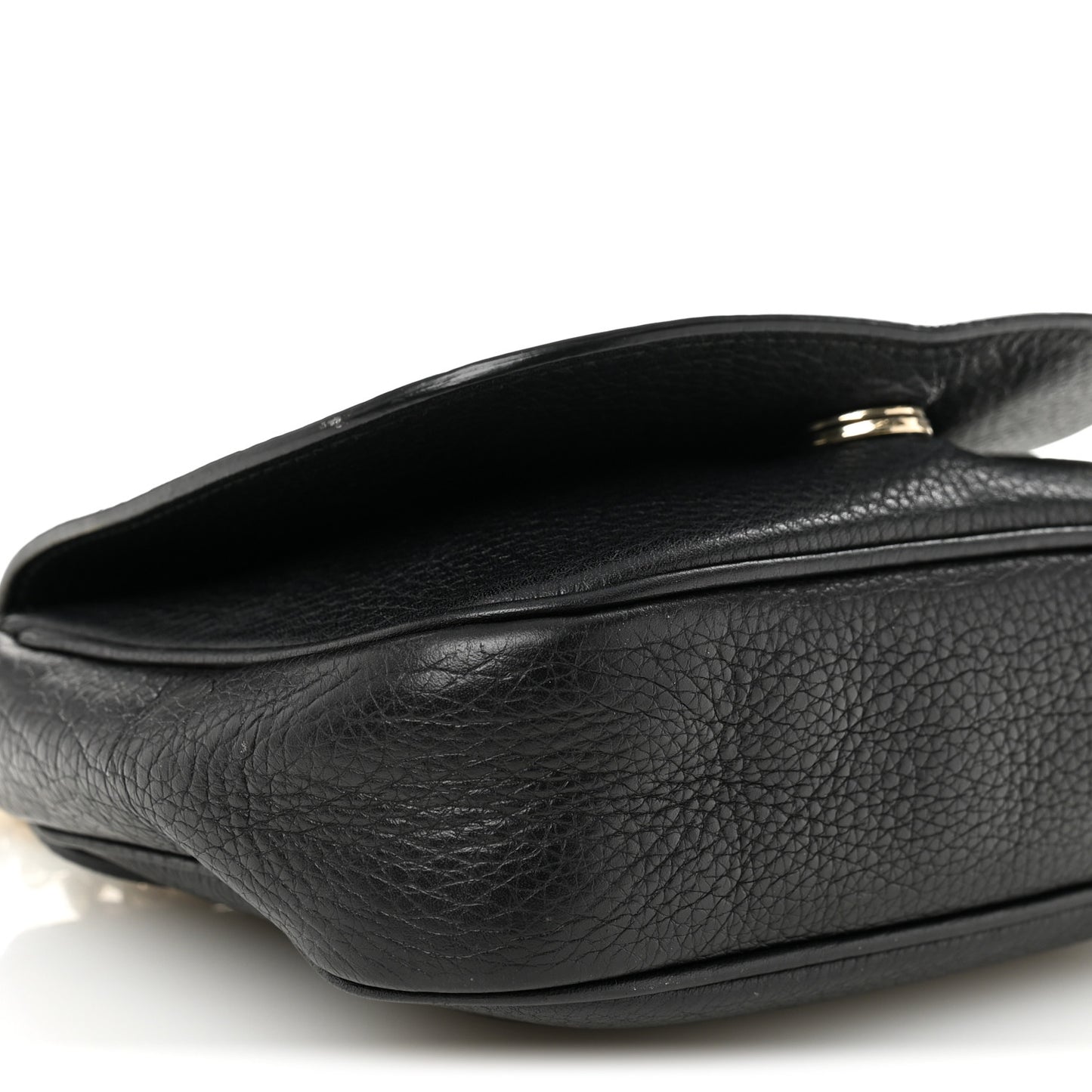 Pebbled Calfskin Small Soho Flap Crossbody Black