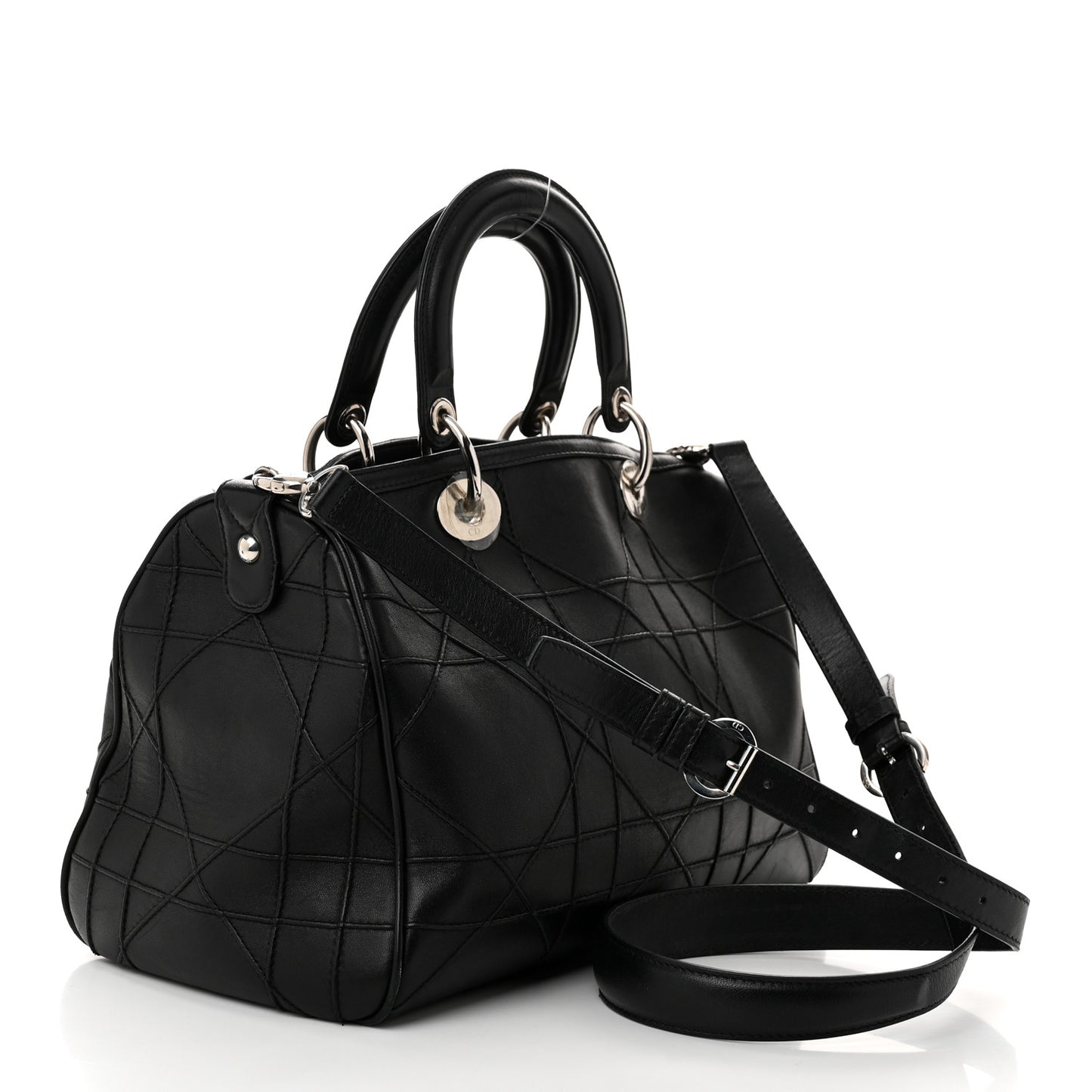 Lambskin Cannage Granville Polochon Black