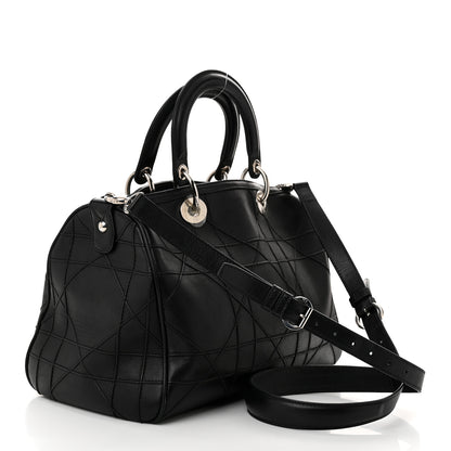 Christian Dior Lambskin Cannage Granville Polochon Black 3 of 13