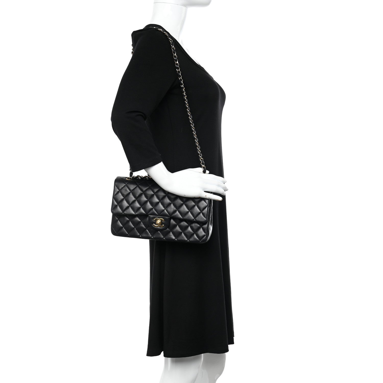 Chanel Lambskin Quilted Medium Double Flap Black 2 of 11