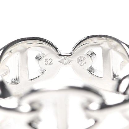 Hermes Sterling Silver PM Chaine d'Ancre Enchainee Band Ring 52 6 6 of 7