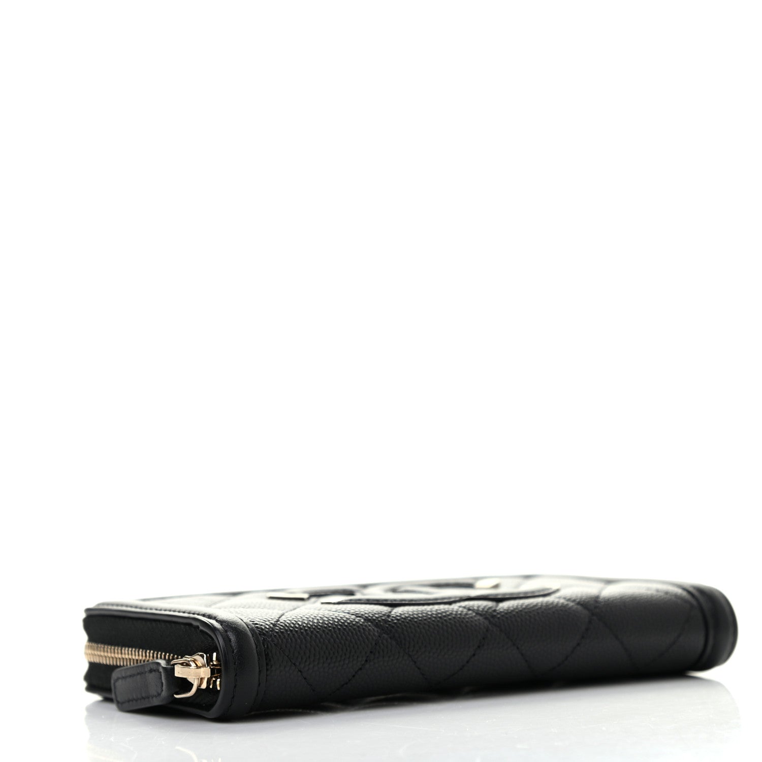 Chanel Caviar Quilted Medium Filigree Zip Around Wallet Black 4 of 9