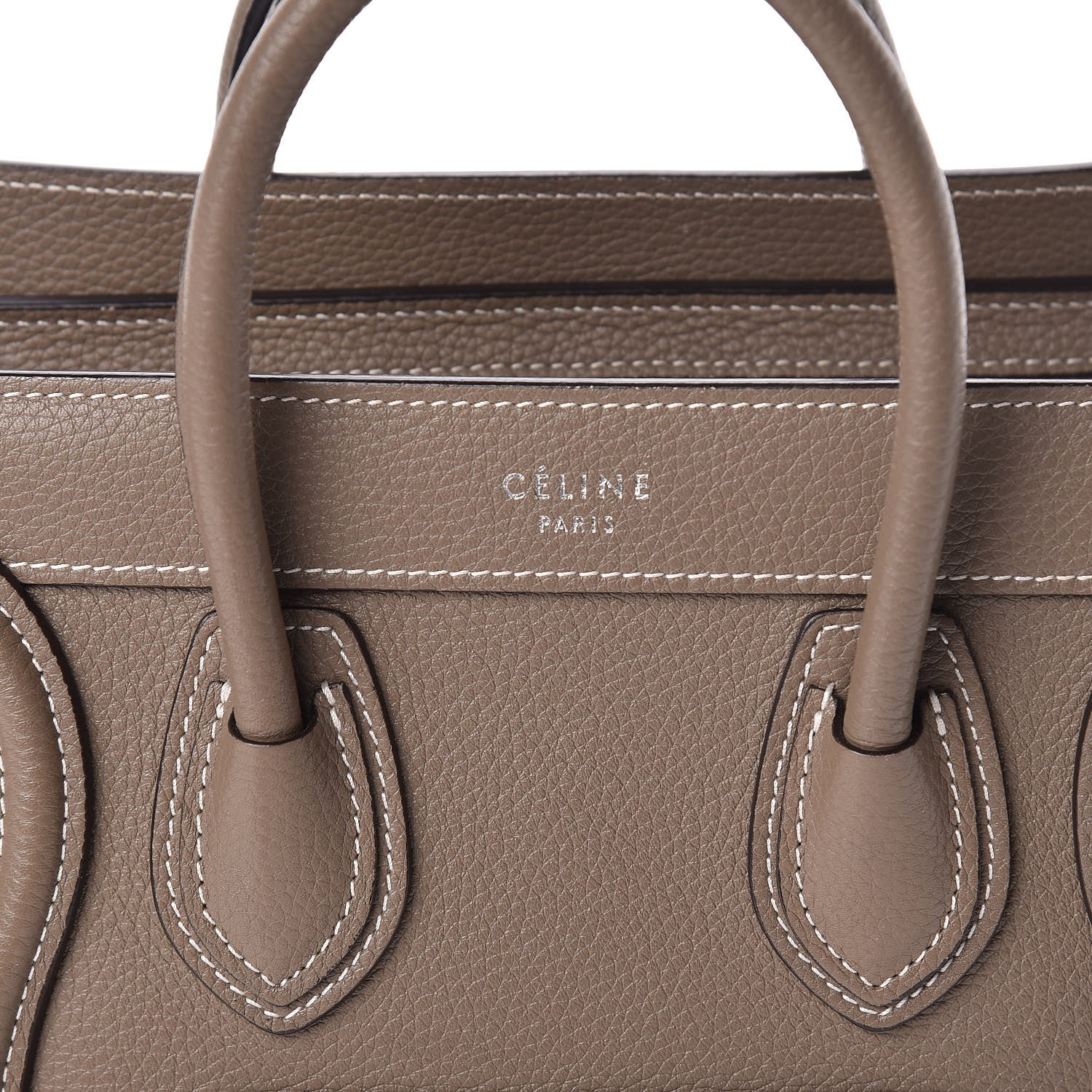 Celine Drummed Calfskin Nano Luggage Souris 10 of 10