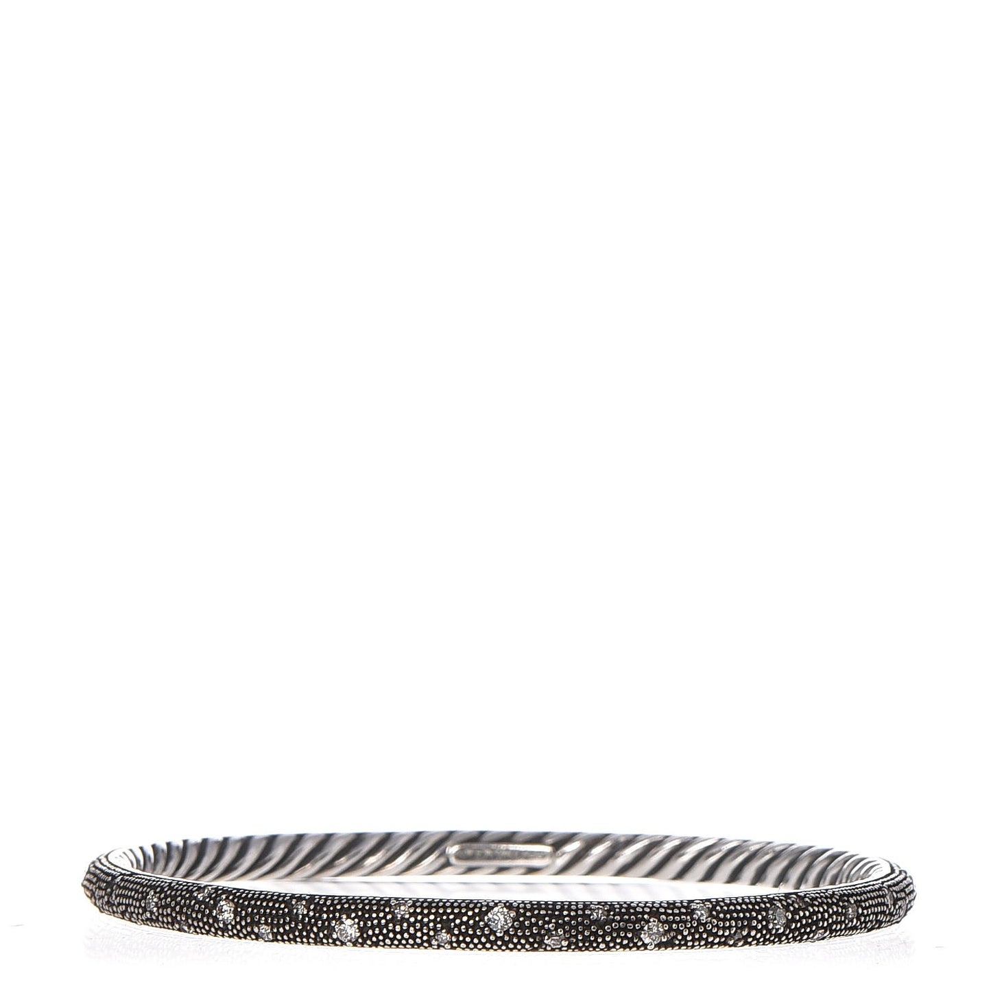 Sterling Silver Diamond 4mm Midnight Melange Bangle Bracelet