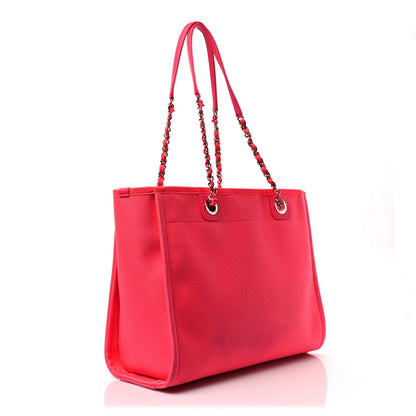 Chanel Mixed Fibers Small Deauville Tote Pink Orange 3 of 10