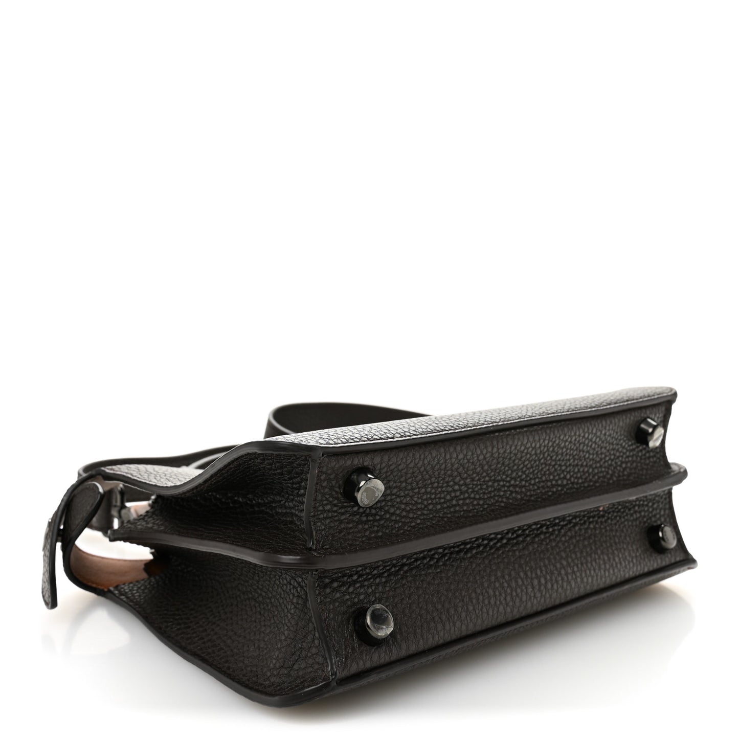 Cuoio Romano Vitello Cover Glazed Fabric Bi-Color FF 1974 Mini Peekaboo I SEE U Satchel Brown