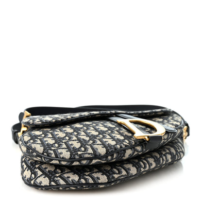 Christian Dior Oblique Saddle Bag With Strap Blue 4 of 11
