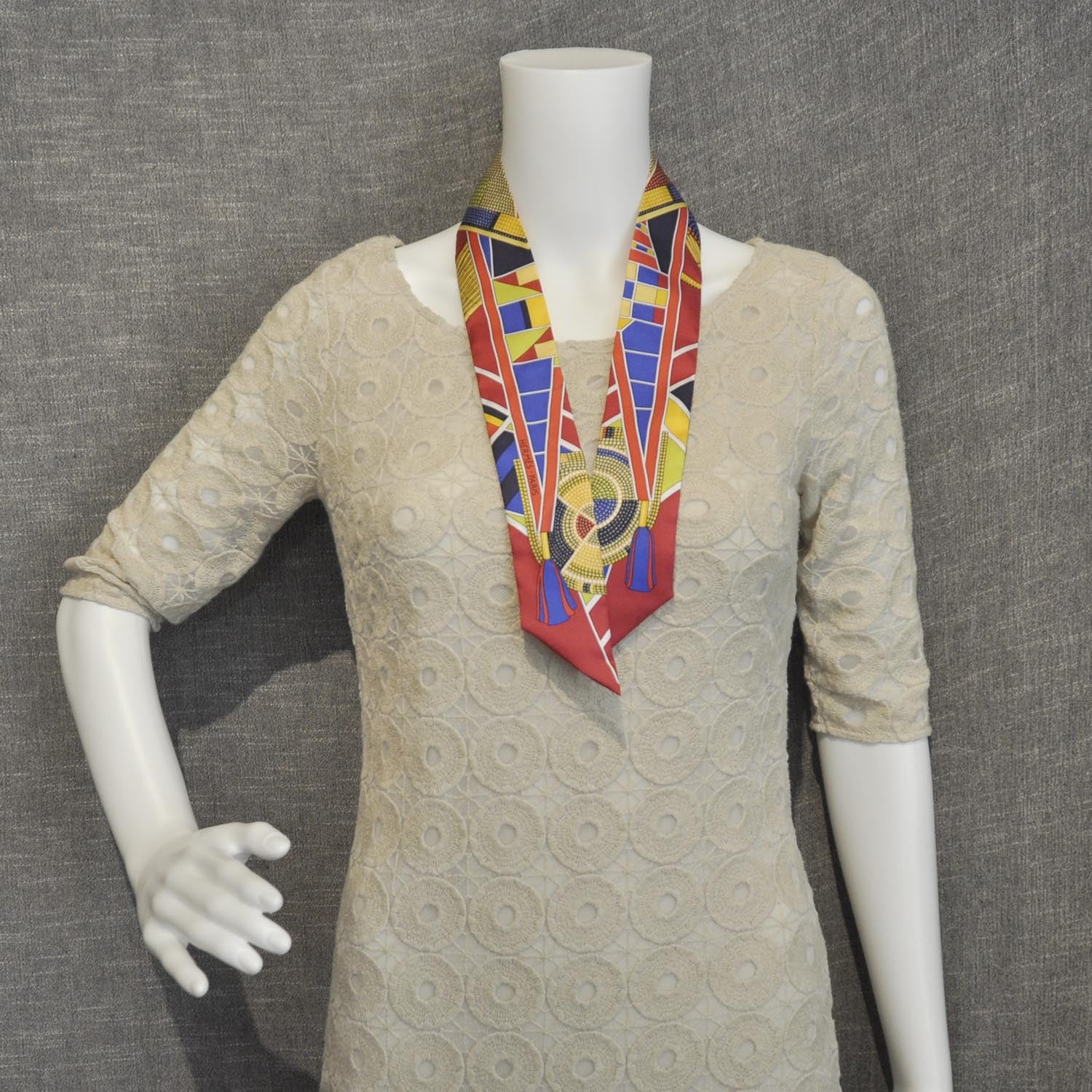 Hermes Silk L'Art Indien Des Plaines Twilly 2 of 6