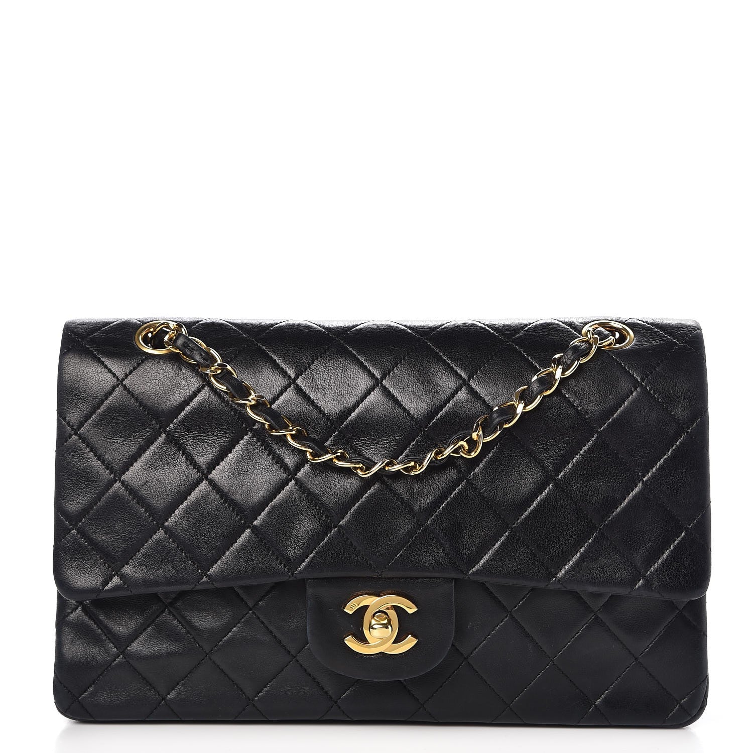 Chanel Lambskin Quilted Medium Double Flap Black 1 of 15