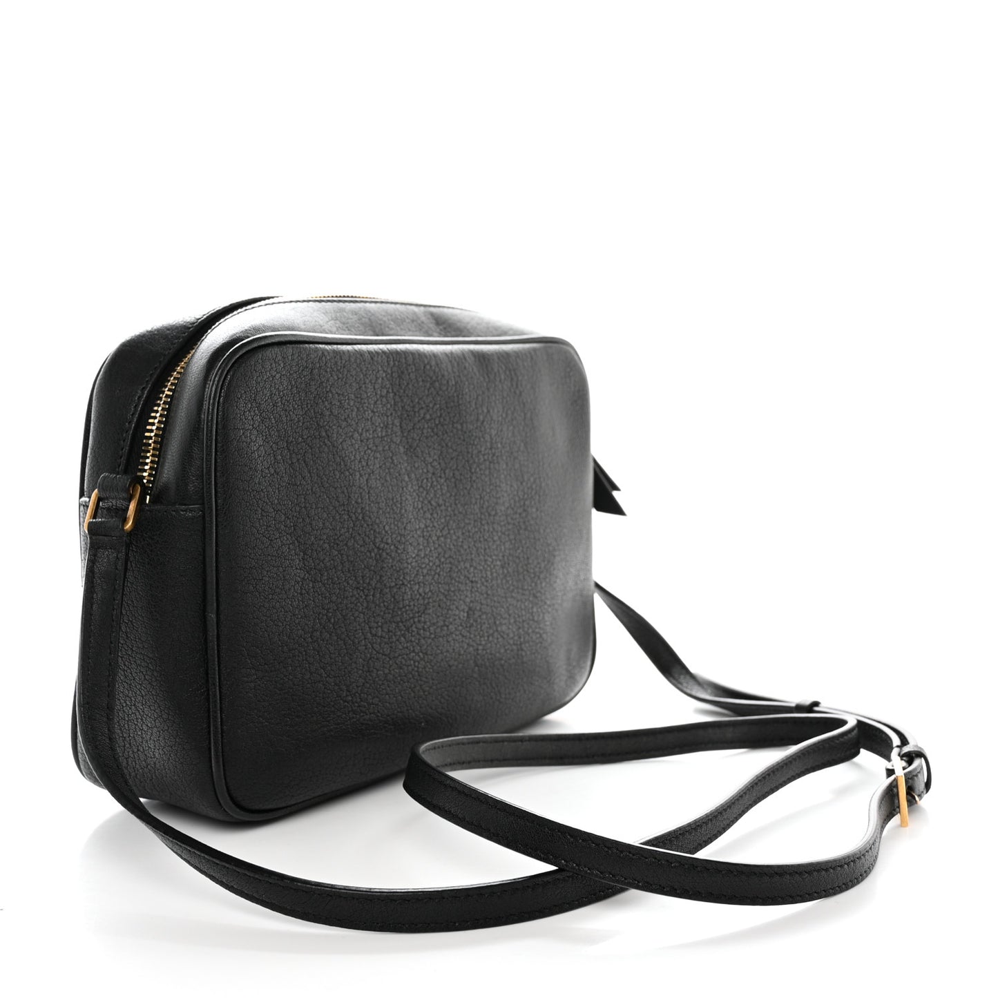 Grained Lambskin Monogram Lou Camera Bag Black