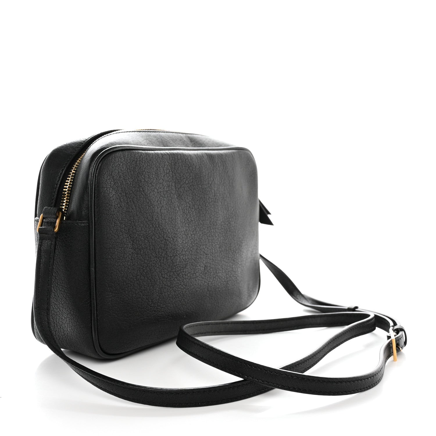 Saint Laurent Grained Lambskin Monogram Lou Camera Bag Black 3 of 14