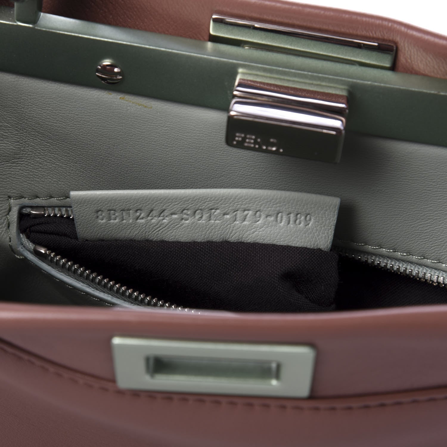 Fendi Nappa Colorblock Mini Peekaboo Iconic Satchel English Rose Plaster Oxigen 10 of 13