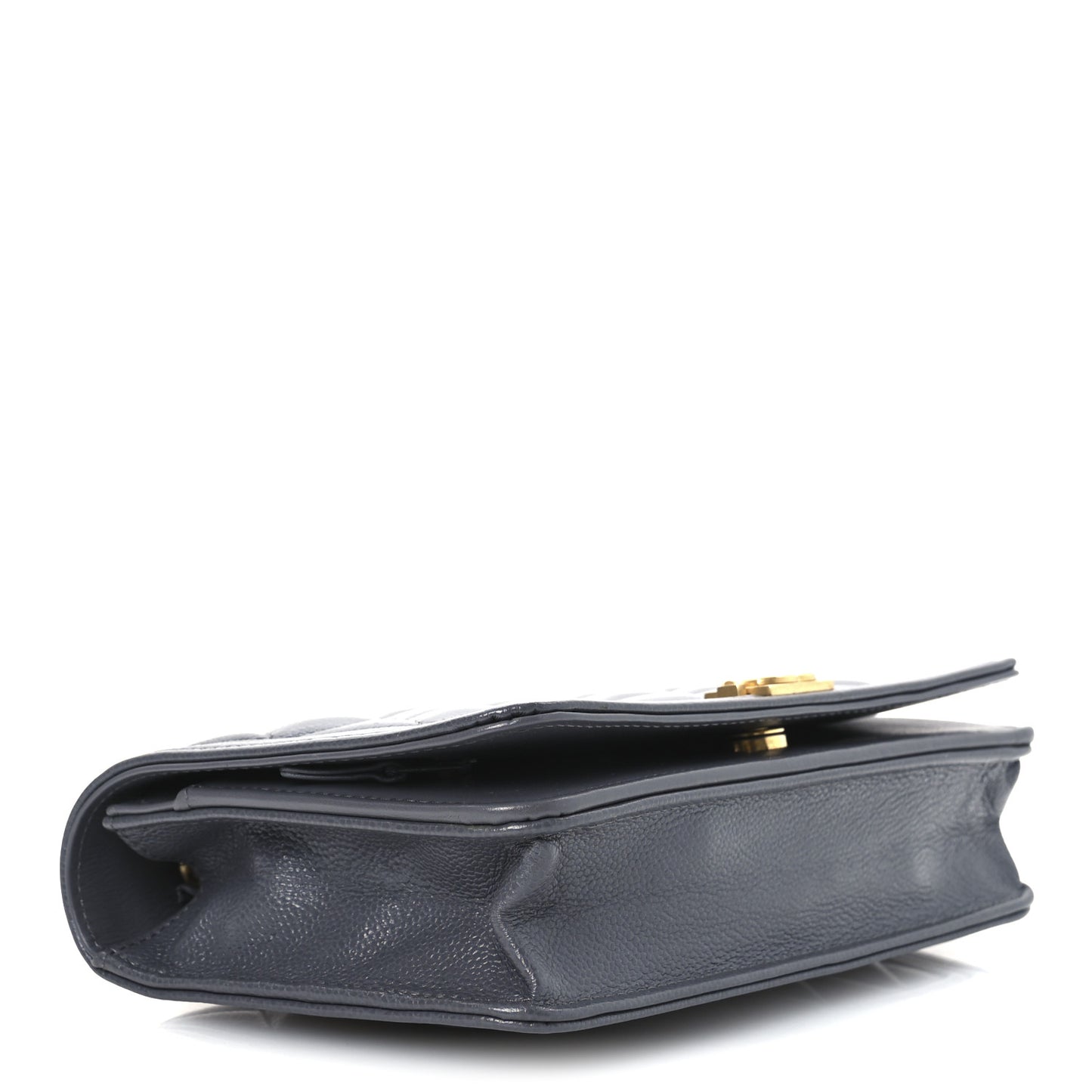 Caviar Quilted Boy Wallet On Chain WOC Grey