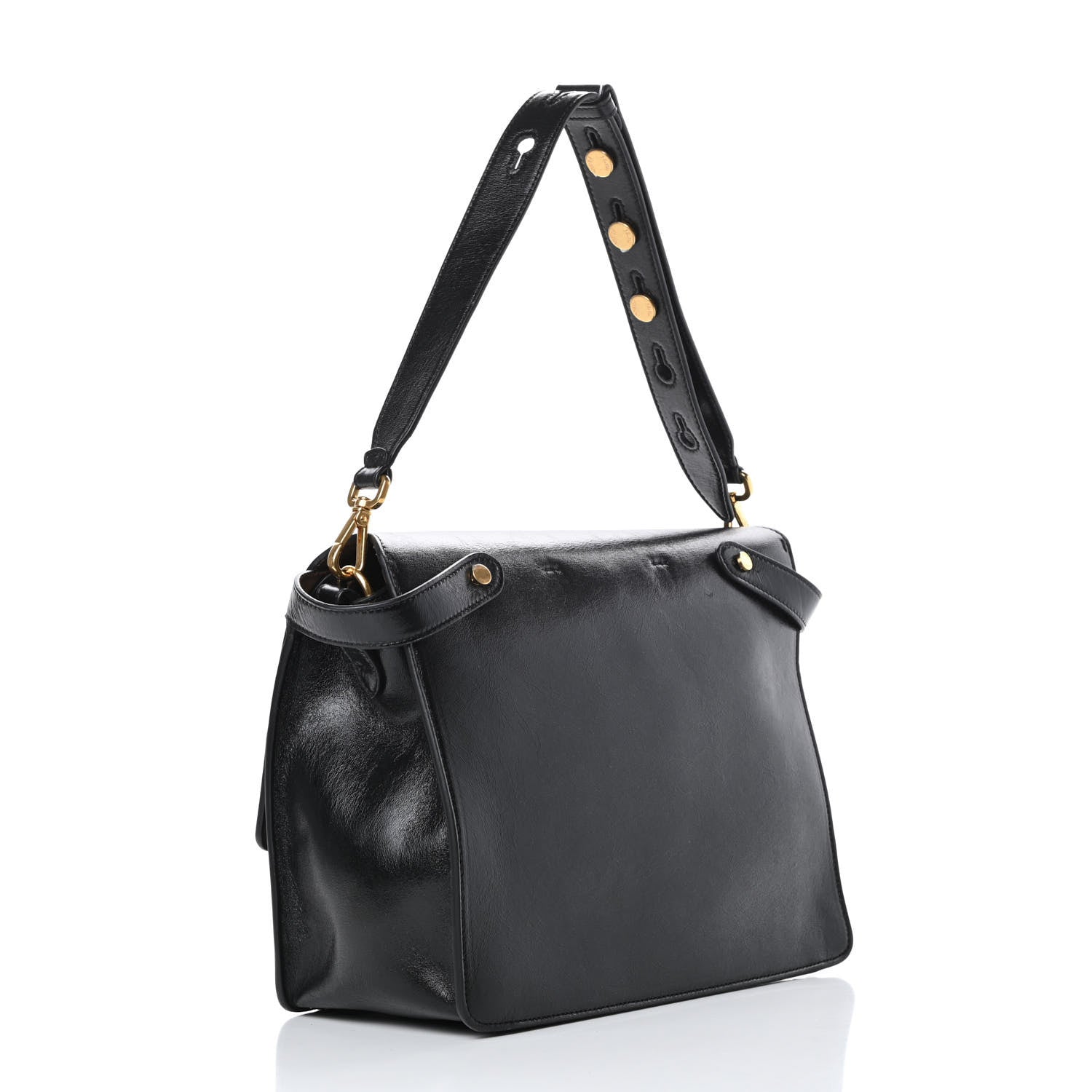Fendi Agnello Old Shine Large Kan U Shoulder Bag Black 3 of 11