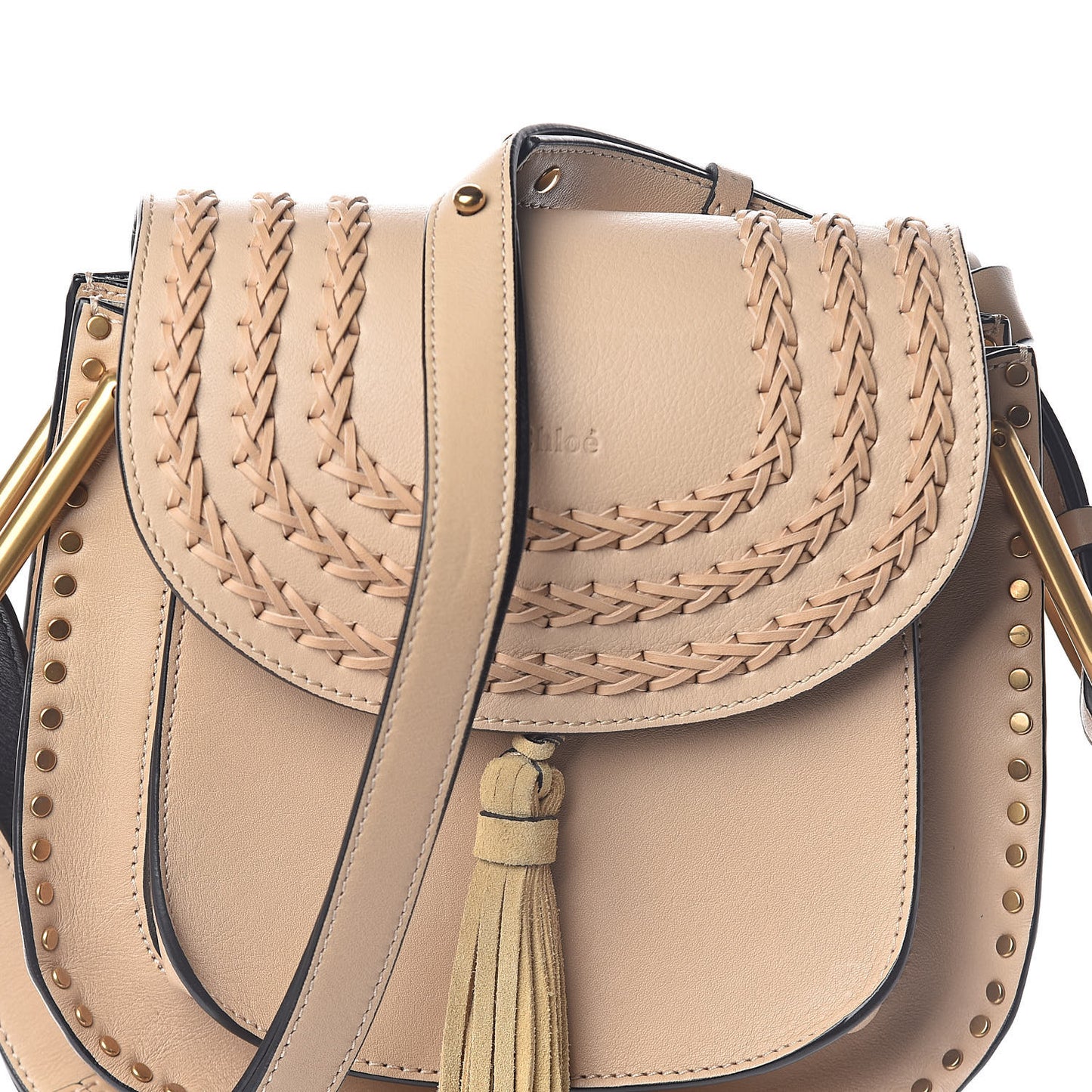 Calfskin Braided Small Hudson Shoulder Bag Pearl Beige