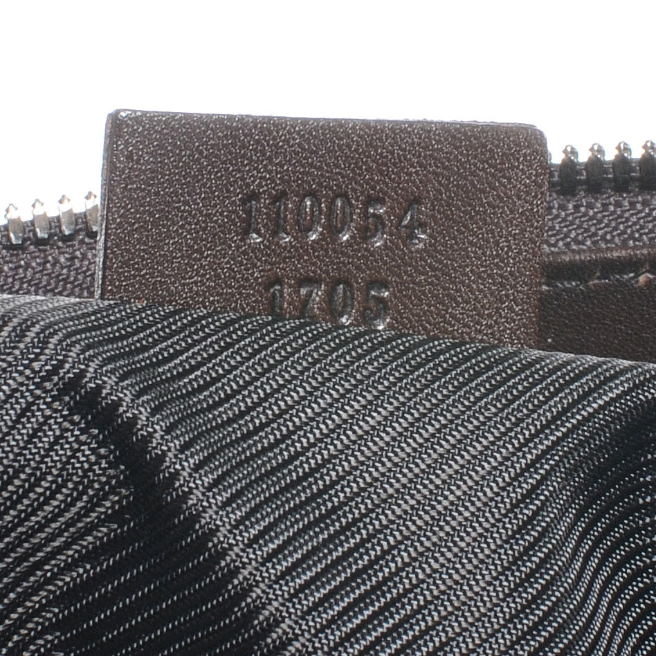 Gucci Denim Monogram Flat Messenger Bag Black 7 of 10