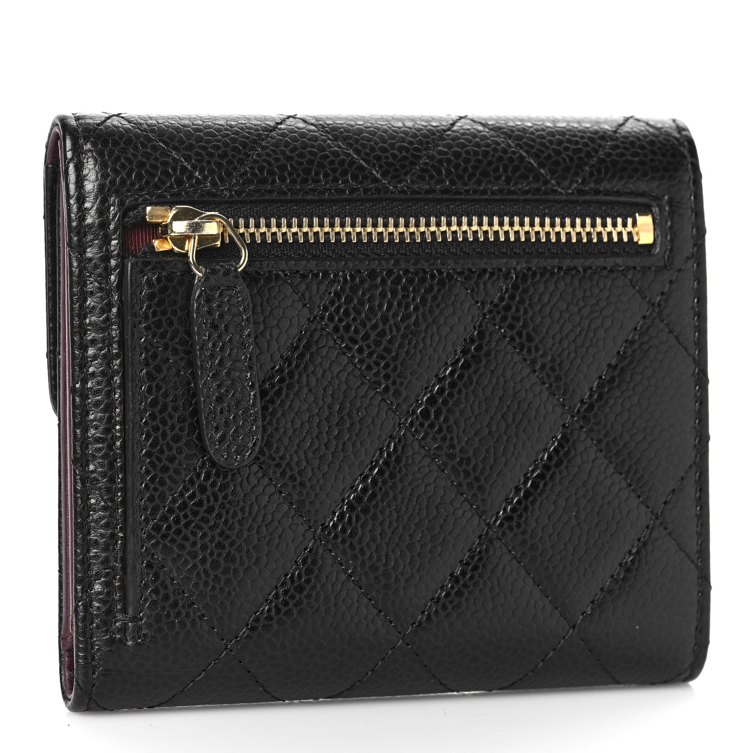 Chanel Caviar Quilted Compact Flap Wallet Black 3 of 12