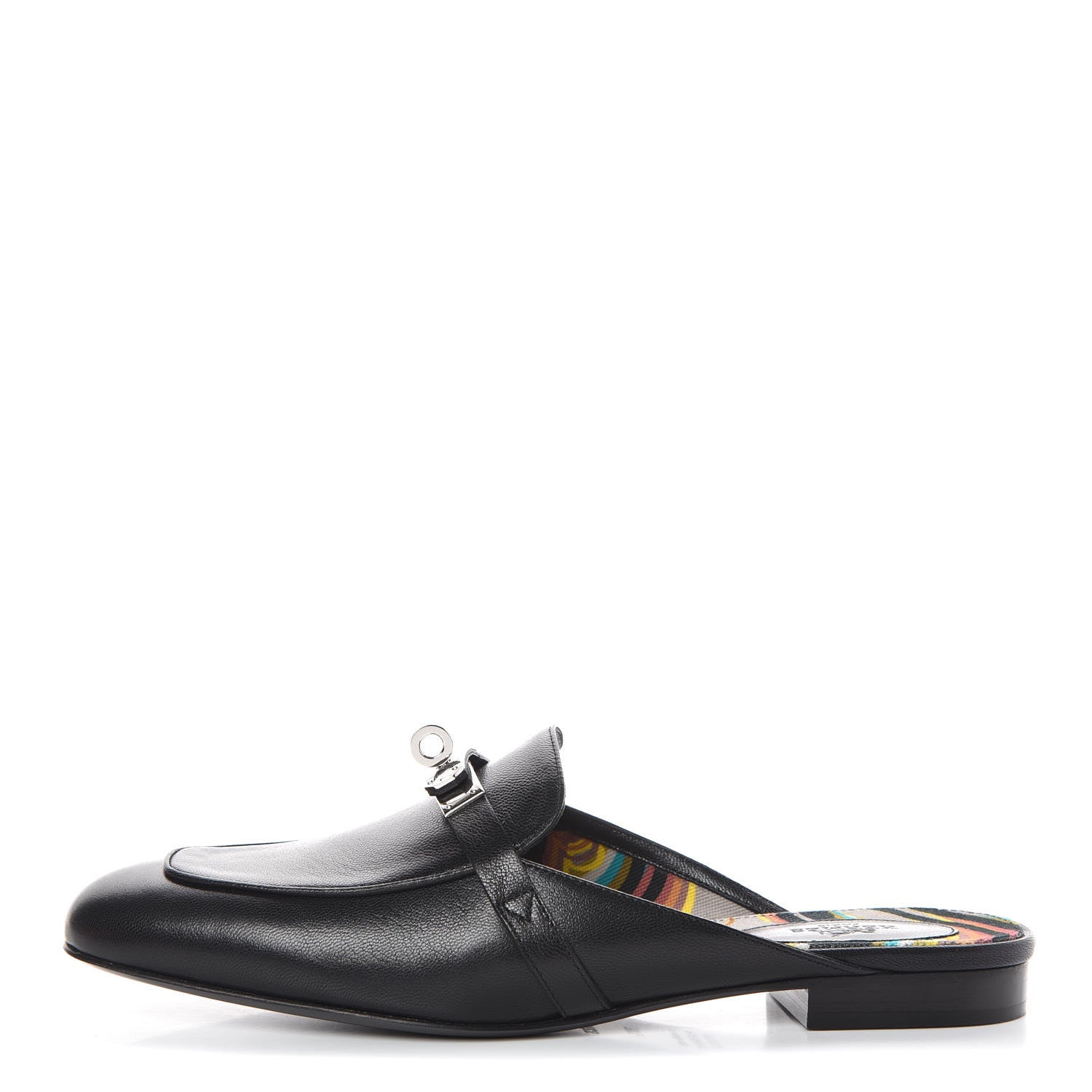 Hermes Goatskin Oz Mules 38.5 Black 1 of 8