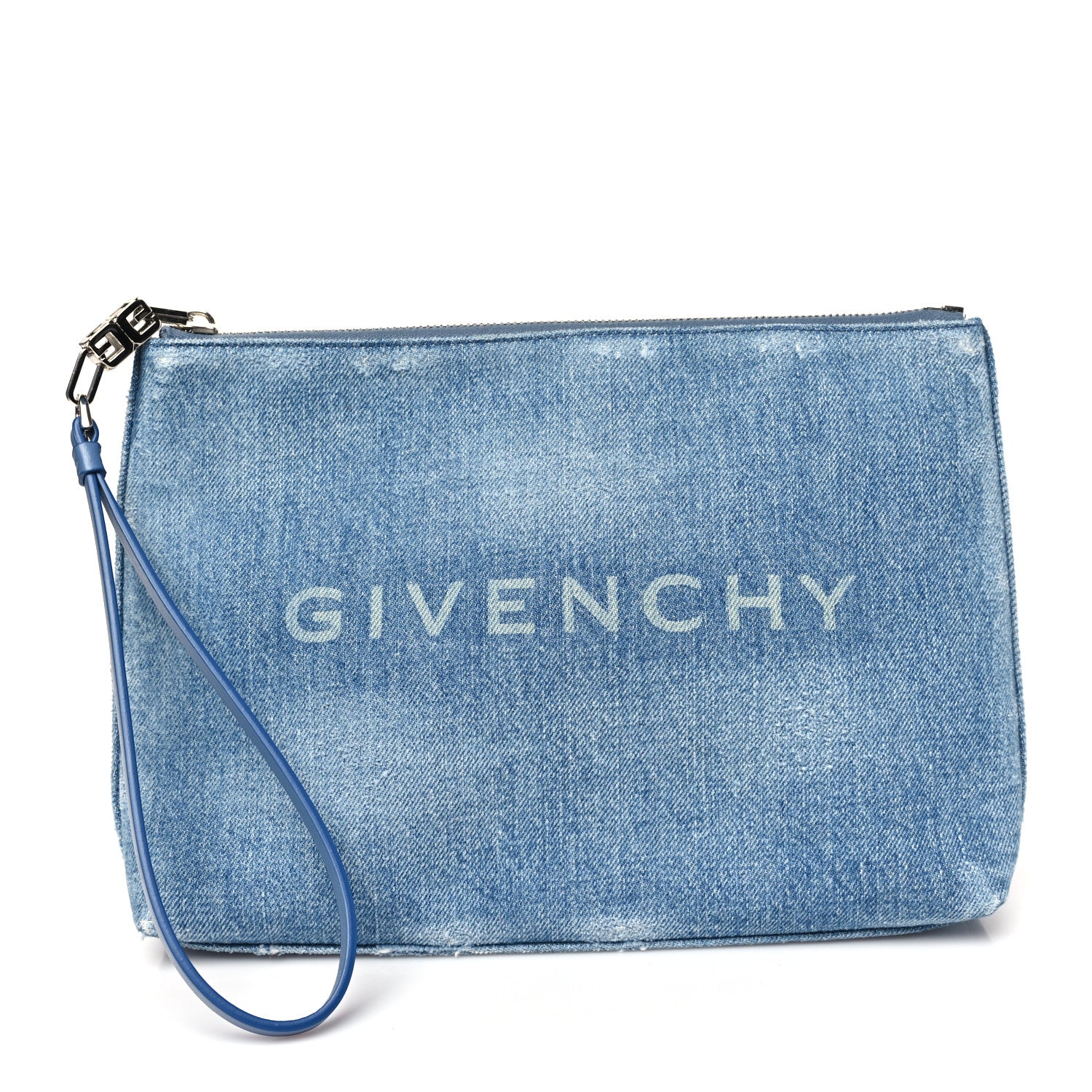 Givenchy Denim Travel Pouch Wristlet Blue 1 of 9