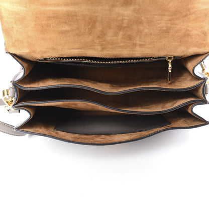 Miu Miu Goatskin Bandoliera Madras Bi-Color Shoulder Bag Grey and Brown 5 of 9