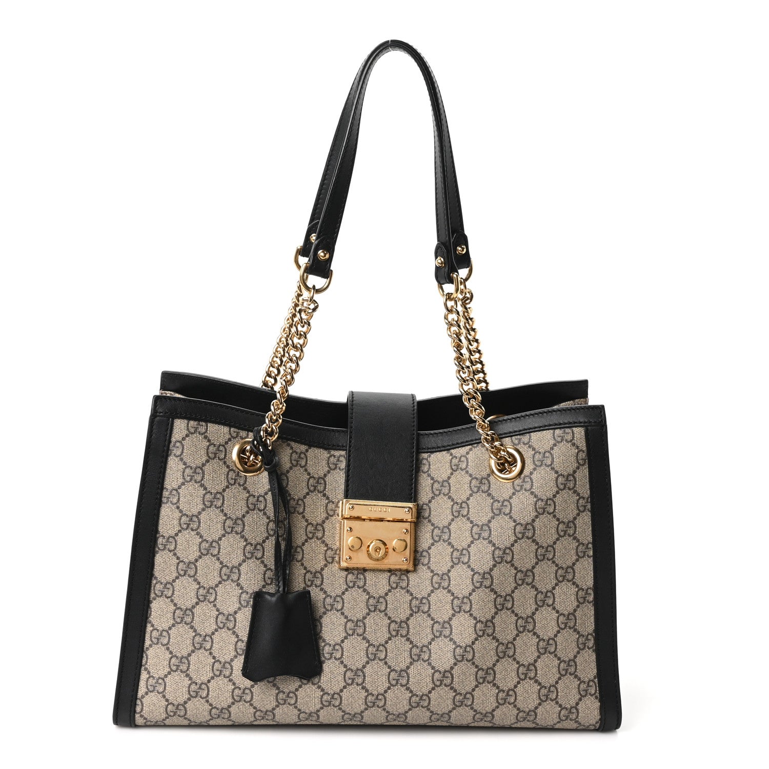 Gucci GG Supreme Monogram Medium Padlock Tote Black 1 of 10