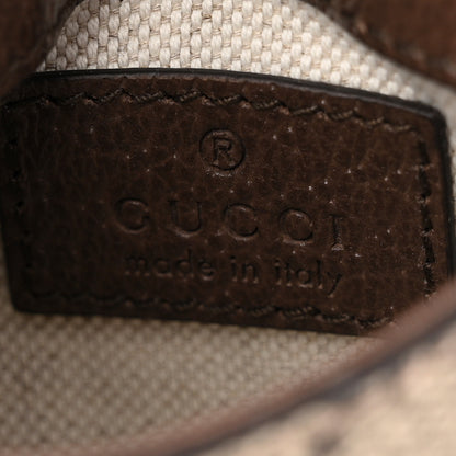 Gucci GG Supreme Monogram Textured Dollar Calfskin Blondie Card Case Wallet with Strap Beige Ebony New Acero 6 of 11