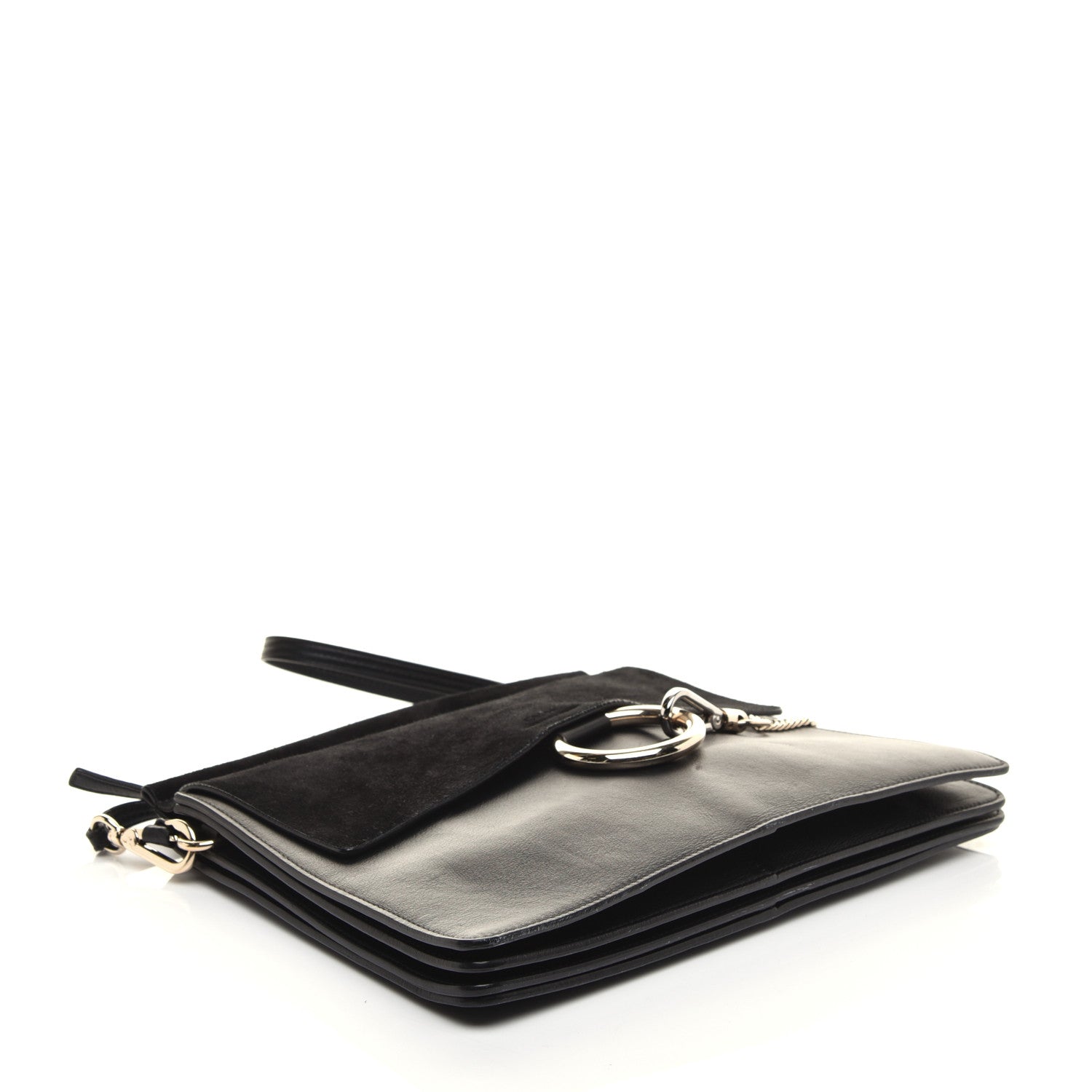 Chloe Suede Calfskin Medium Faye Shoulder Bag Black 4 of 10