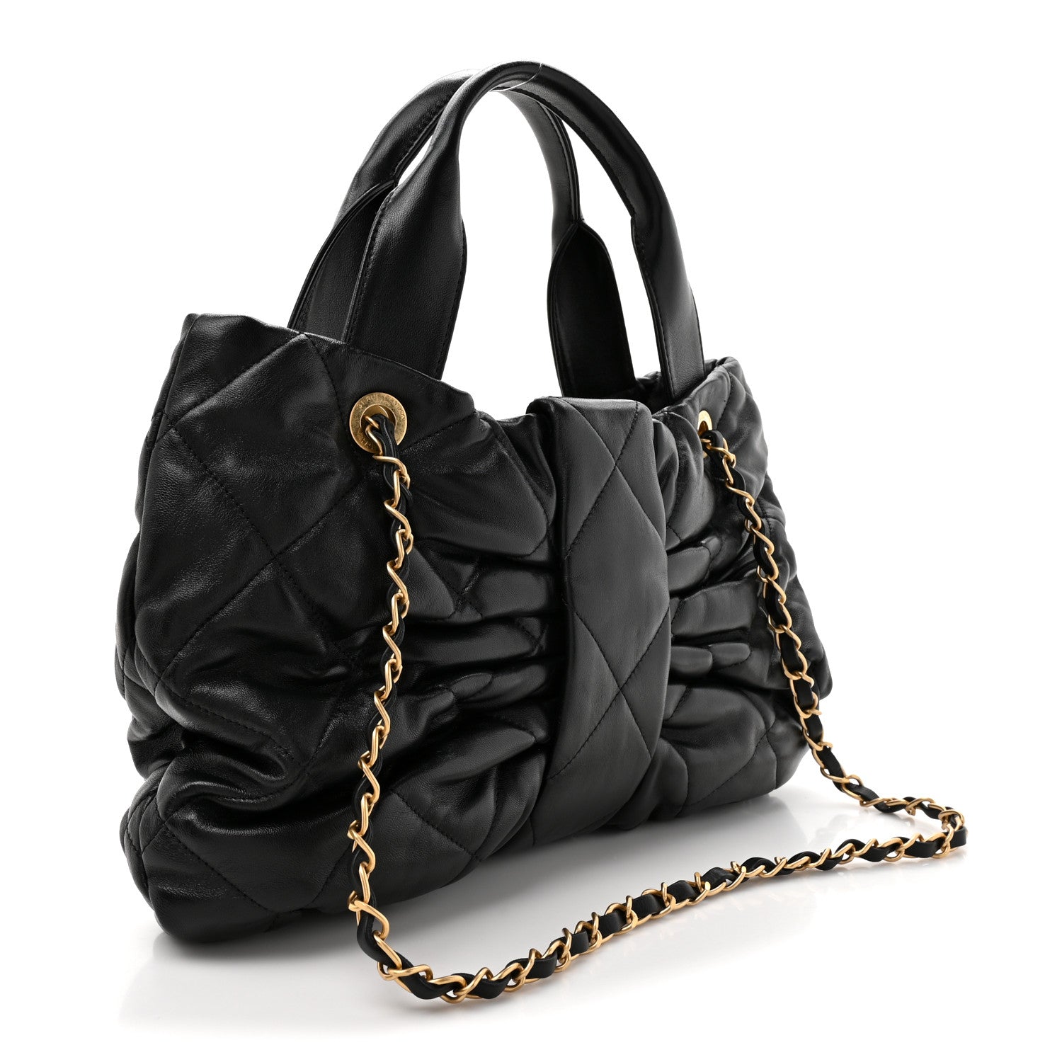 Chanel Lambskin Quilted Bow Bag Black 3 of 10
