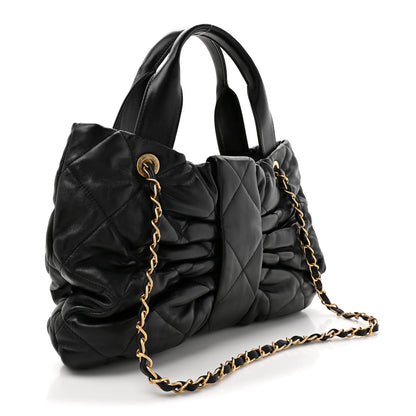 Chanel Lambskin Quilted Bow Bag Black 3 of 10