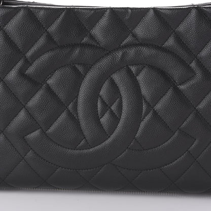 Chanel Caviar Quilted Expandable Zip Shoulder Bag Black 10 of 10