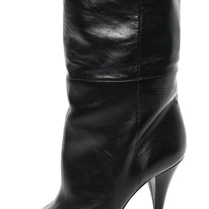 Saint Laurent Calfskin Kiki 100 Over The Knee Boots 37.5 Black 8 of 8