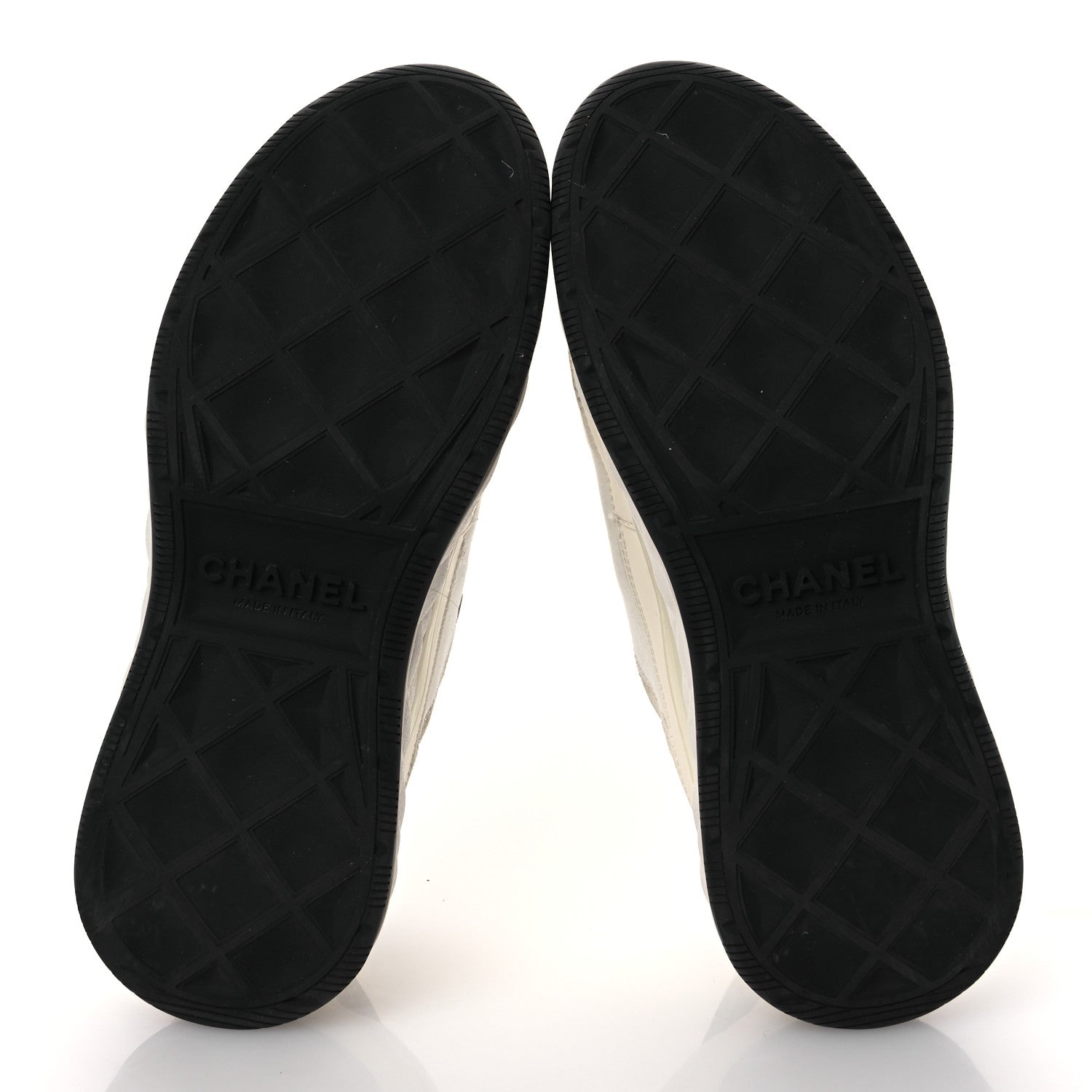 Chanel Velvet Calfskin Mixed Fibers CC Sneakers 36 Ivory Black 7 of 16