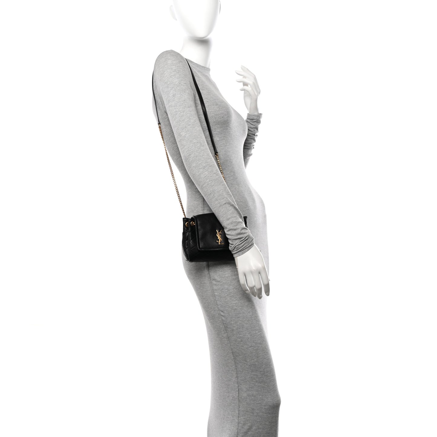 Lambskin Quilted Monogram Mini Nolita Black