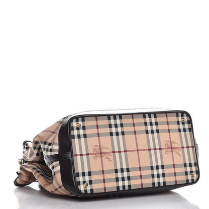 Burberry Haymarket Check Medium Golderton Tote Chocolate 4 of 10