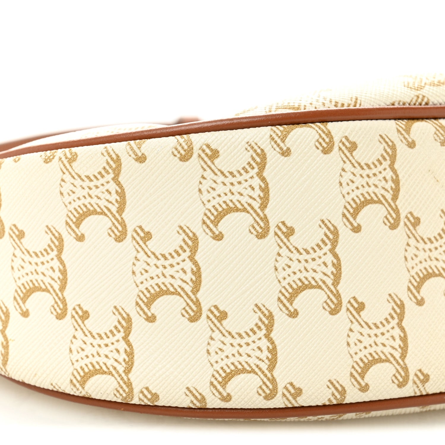 Celine Canvas Calfskin Ava Triomphe Shoulder Bag White 9 of 12