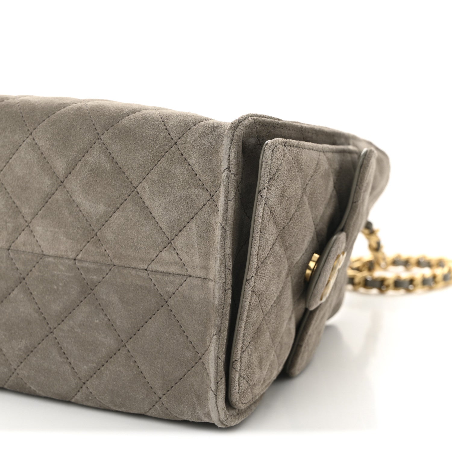 Chanel Suede Quilted Small Chanel 25 Handbag Dark Grey 10 of 10