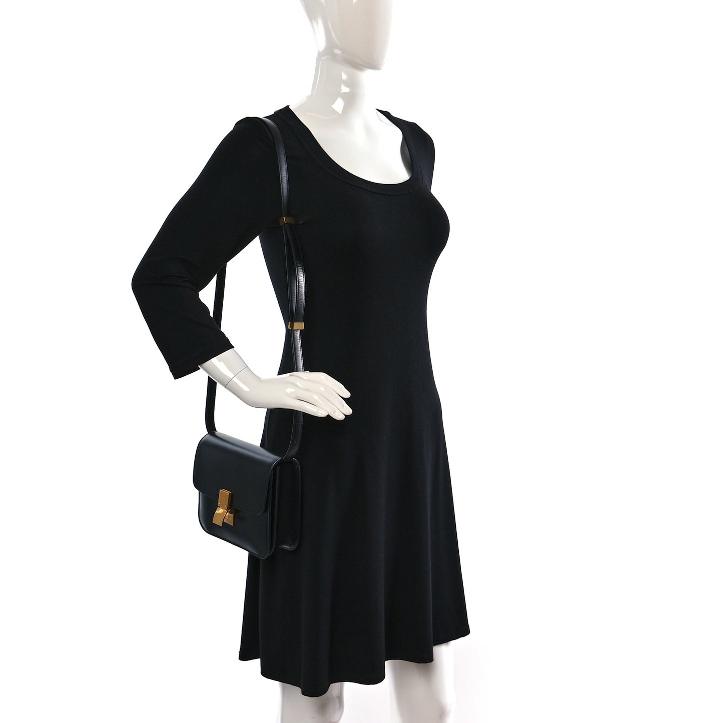 Box Calfskin Teen Classic Box Flap Bag Black