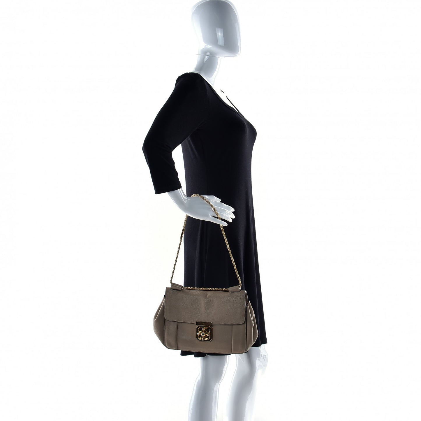 Goatskin Medium Elsie Shoulder Bag Dove
