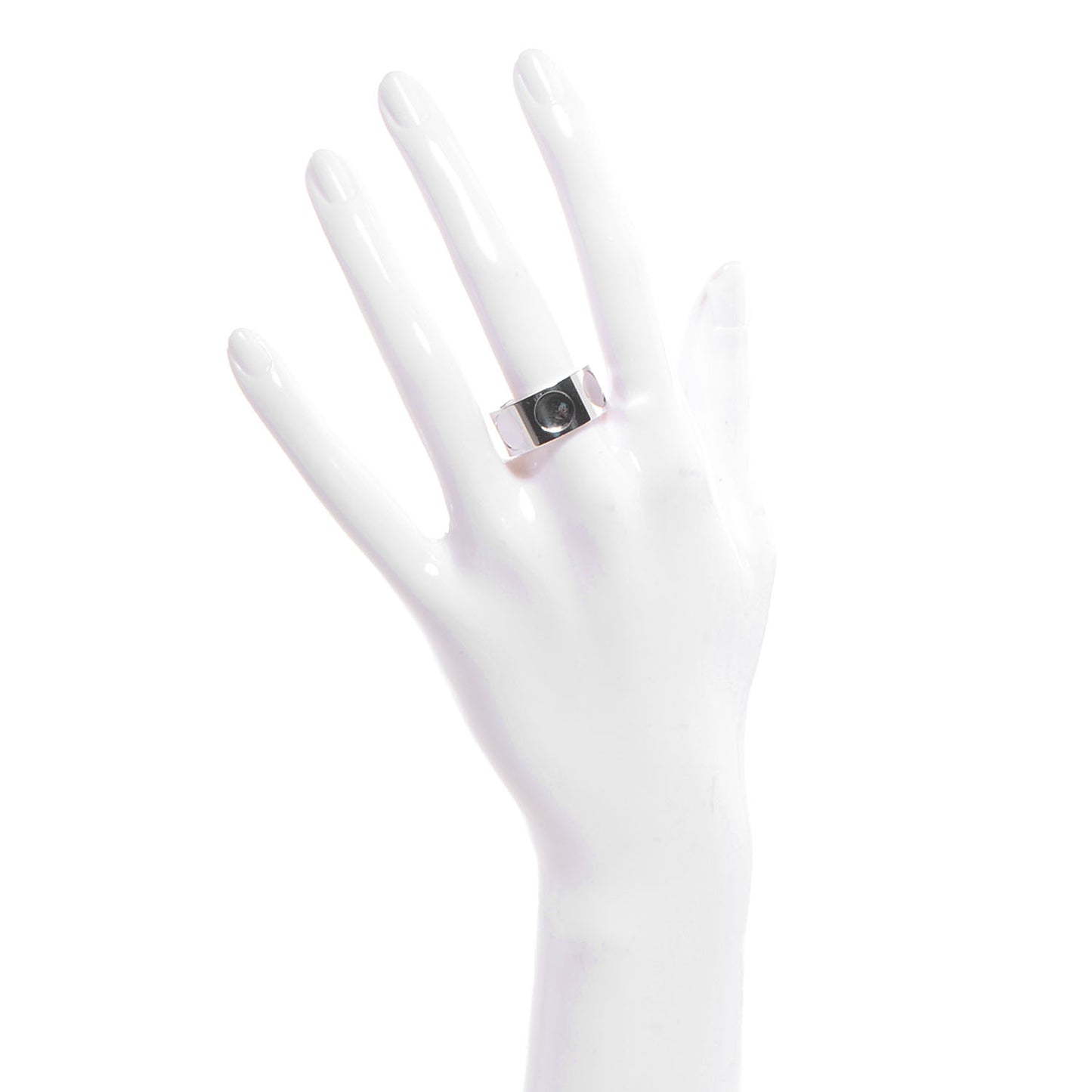 18K White Gold Diamonds Empreinte Large Ring 56 US 7.5