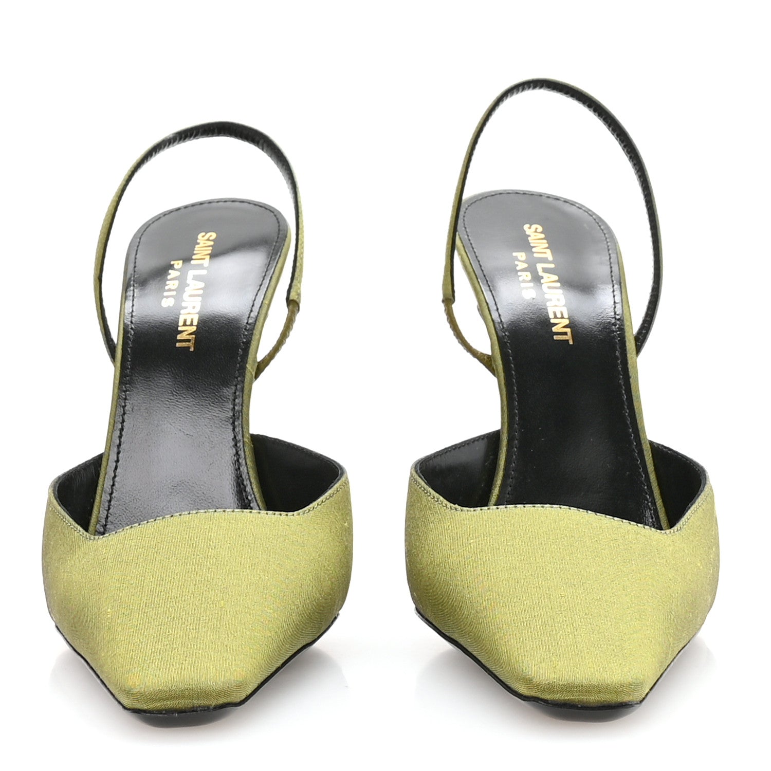 Saint Laurent Crepe De Chine Blade 105 Slingback Pumps 37.5 Lime 5 of 18