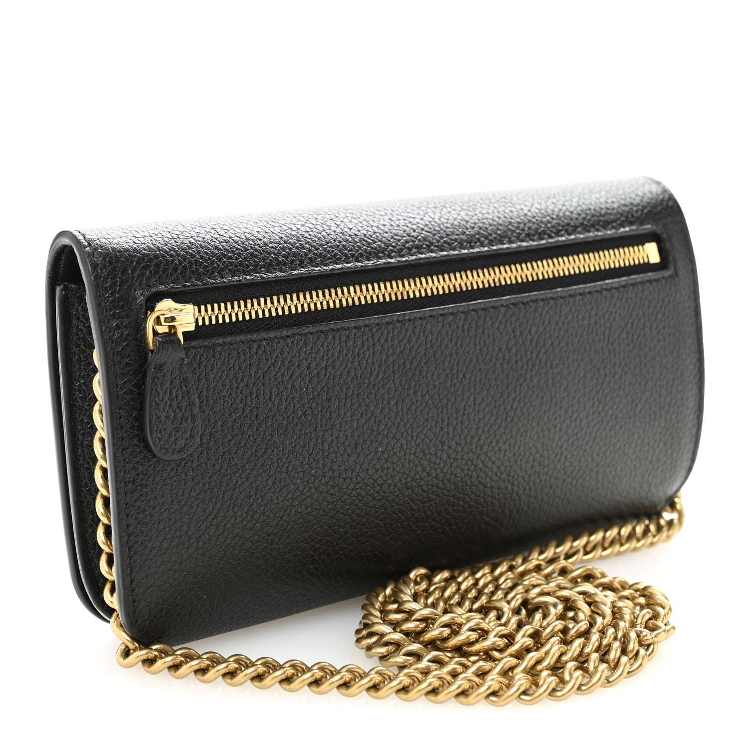Balenciaga Grained Calfskin Logo Cash Phone Holder Wallet On Chain Black White 3 of 9
