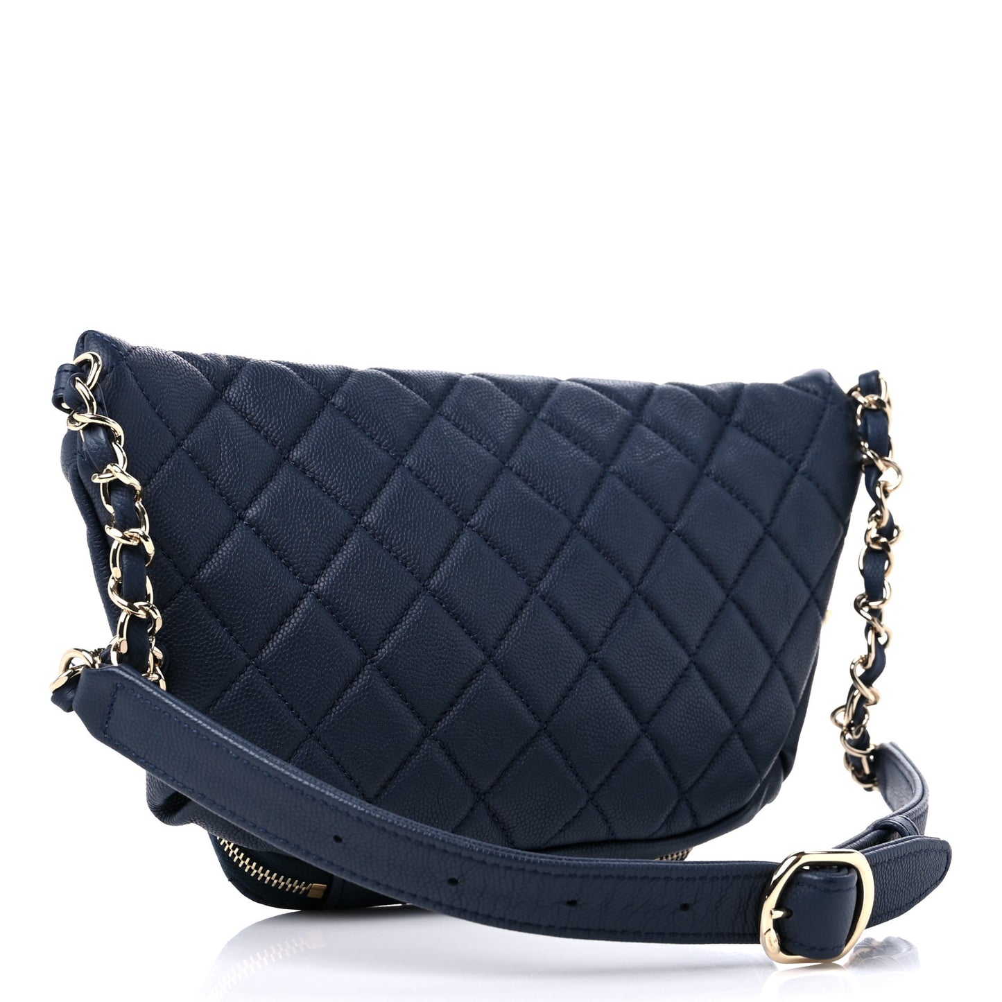 Caviar Quilted Business Affinity Waist Belt Bag Navy