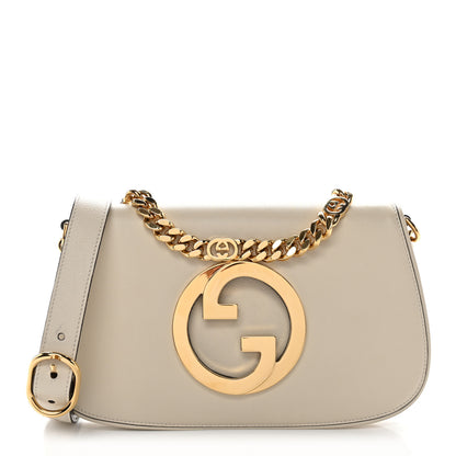 Gucci Roxy Calfskin Blondie Chain Shoulder Flap Bag Mystic White 1 of 10