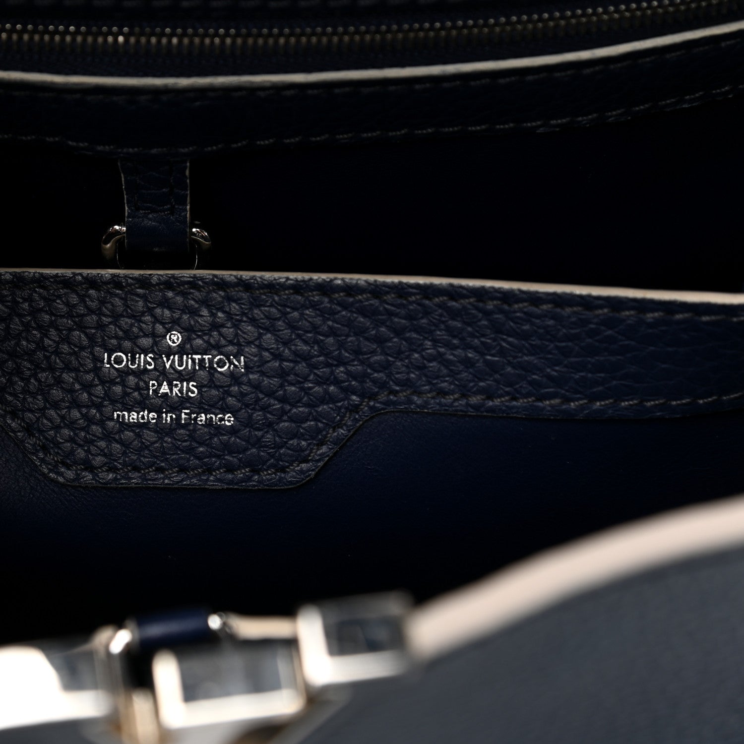 Louis Vuitton Taurillon Capucines PM Blue White 6 of 18
