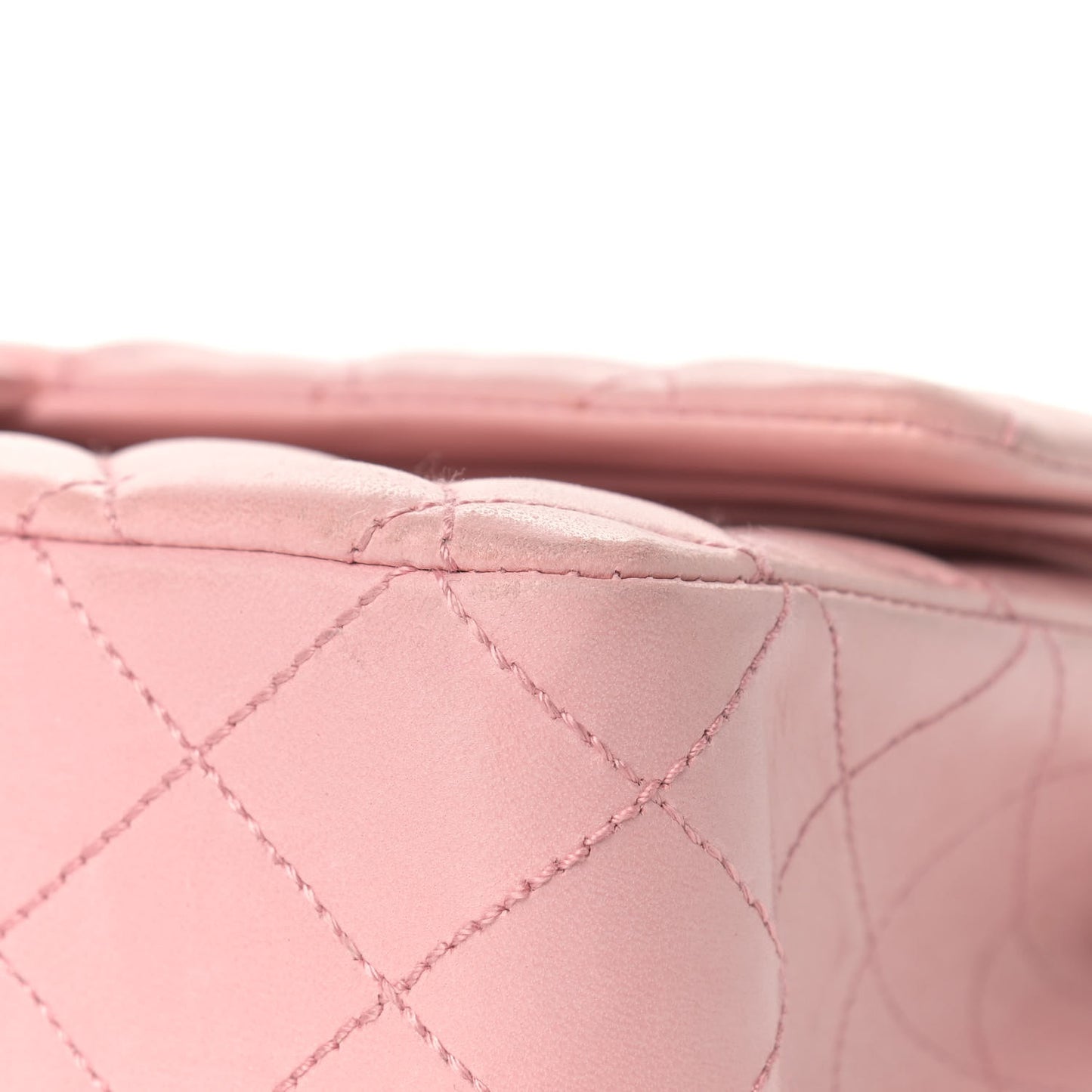 Lambskin Quilted Medium Double Flap Light Pink